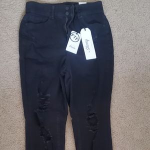 High Rise Curvy Fit Skinny Jeans In Black